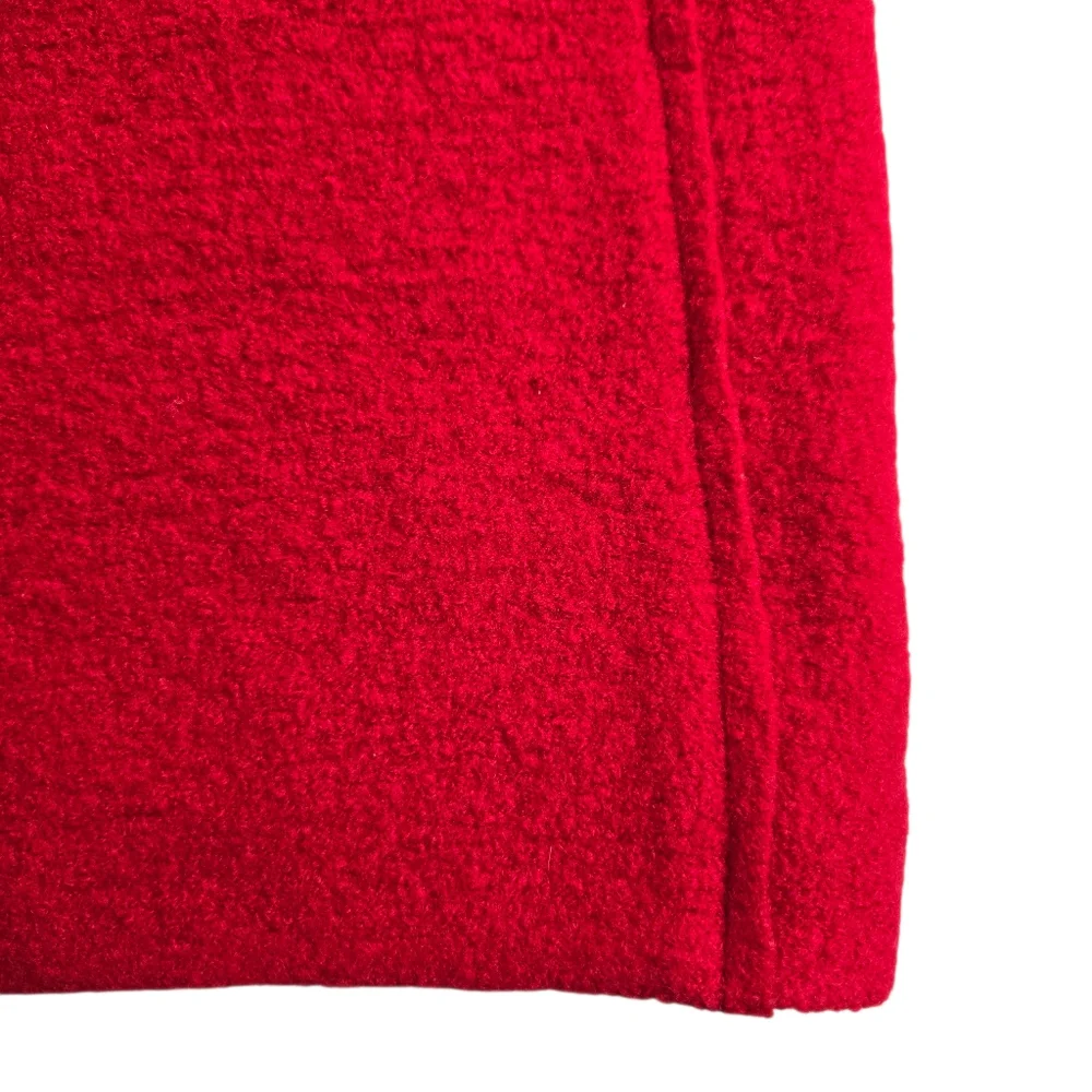 J.Crew Daphne Italian Boiled‎ Wool Red Double Breasted Unlined Coat Women Size 6